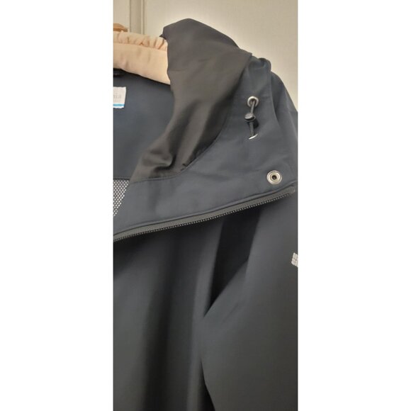 Columbia Omni -Tech Black Rain or Windbreaker Jacket XL Zip Snap Pockets - Picture 7 of 13